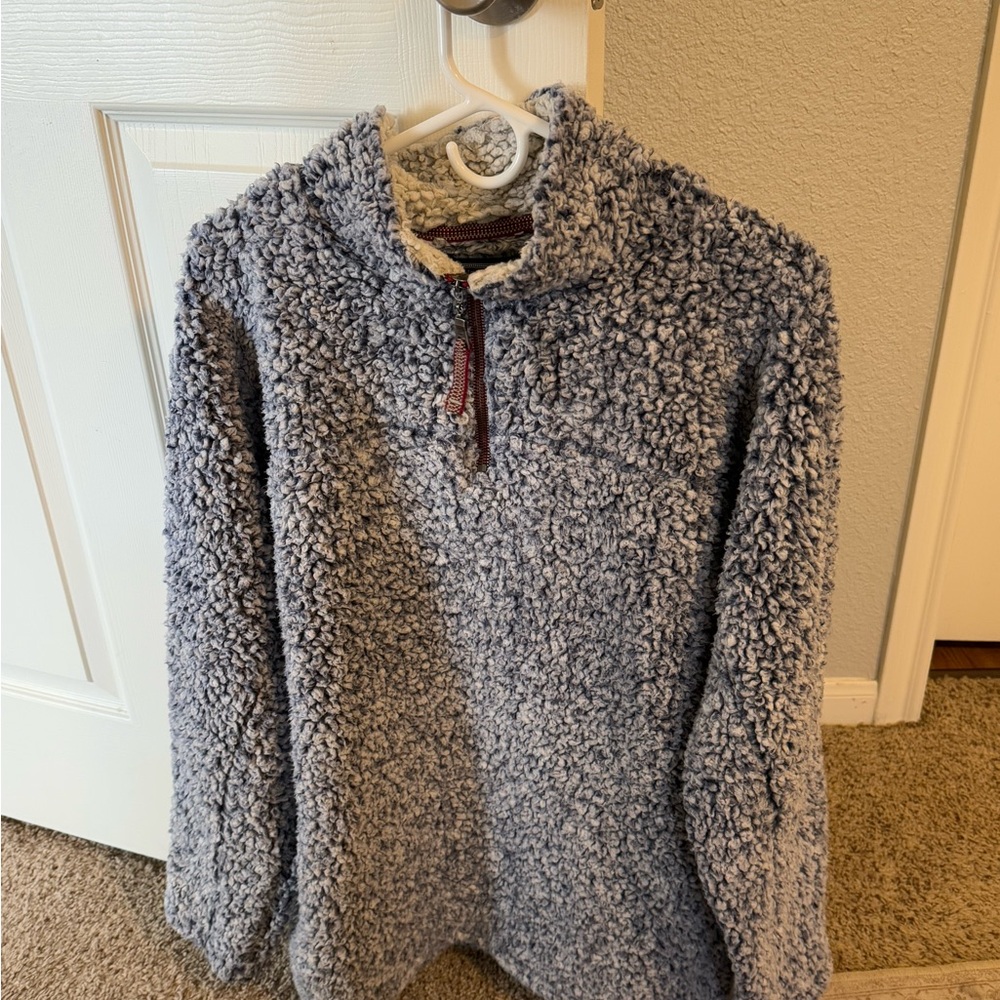 Cozy Blue Sherpa Pullover Sweater